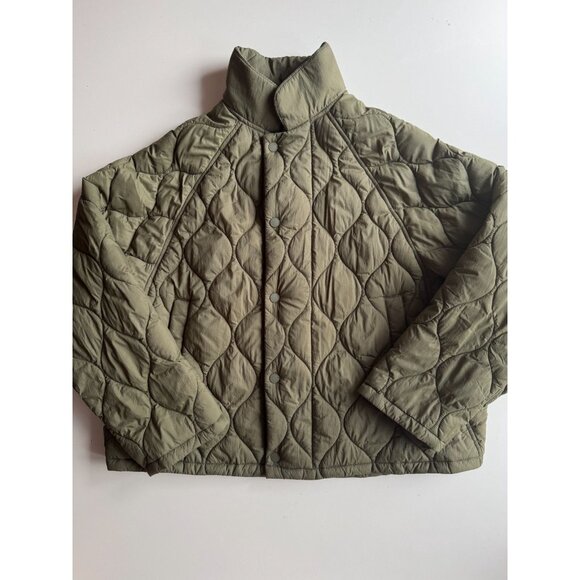 ROOTS Brooks Green Quilted Nylon Lightweight Boxy Jacket, Size L - Picture 6 of 16